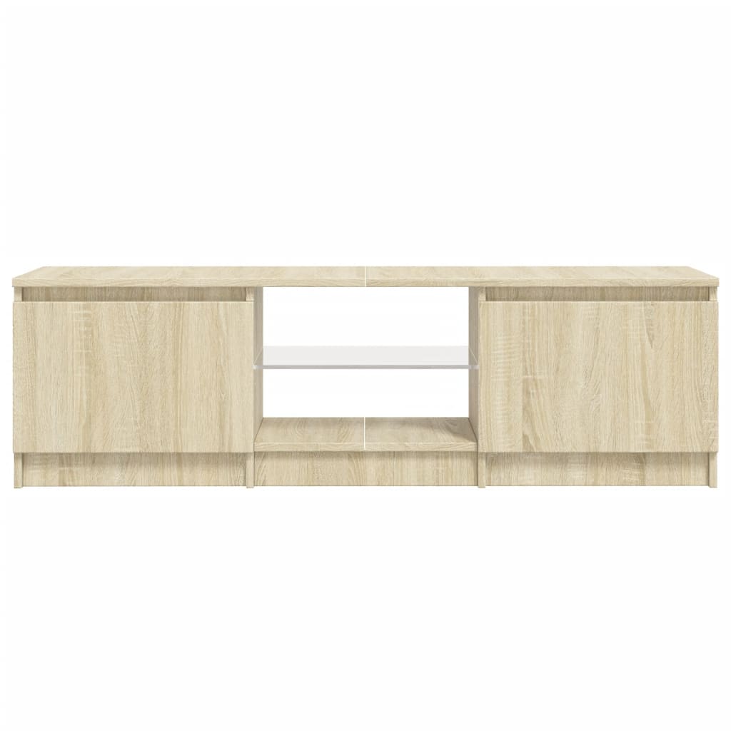 TV Cabinet with LED Lights Sonoma Oak 120x30x35.5 cm