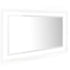 LED Bathroom Mirror High Gloss White 90x8.5x37 cm Acrylic