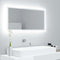 LED Bathroom Mirror High Gloss White 90x8.5x37 cm Acrylic