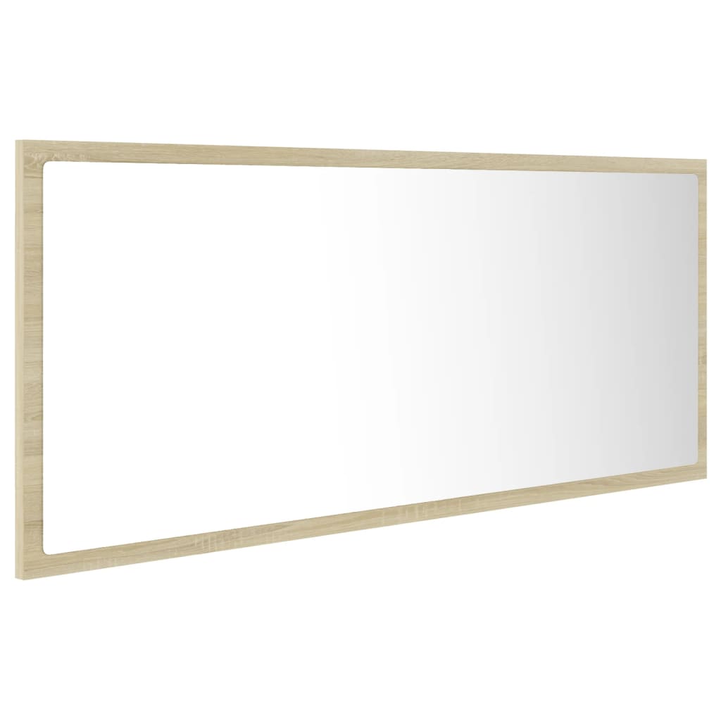 LED Bathroom Mirror Sonoma Oak 100x8.5x37 cm Acrylic