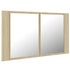 LED Bathroom Mirror Cabinet Sonoma Oak 80x12x45 cm Acrylic