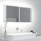 LED Bathroom Mirror Cabinet High Gloss White 100x12x45cm Acrylic