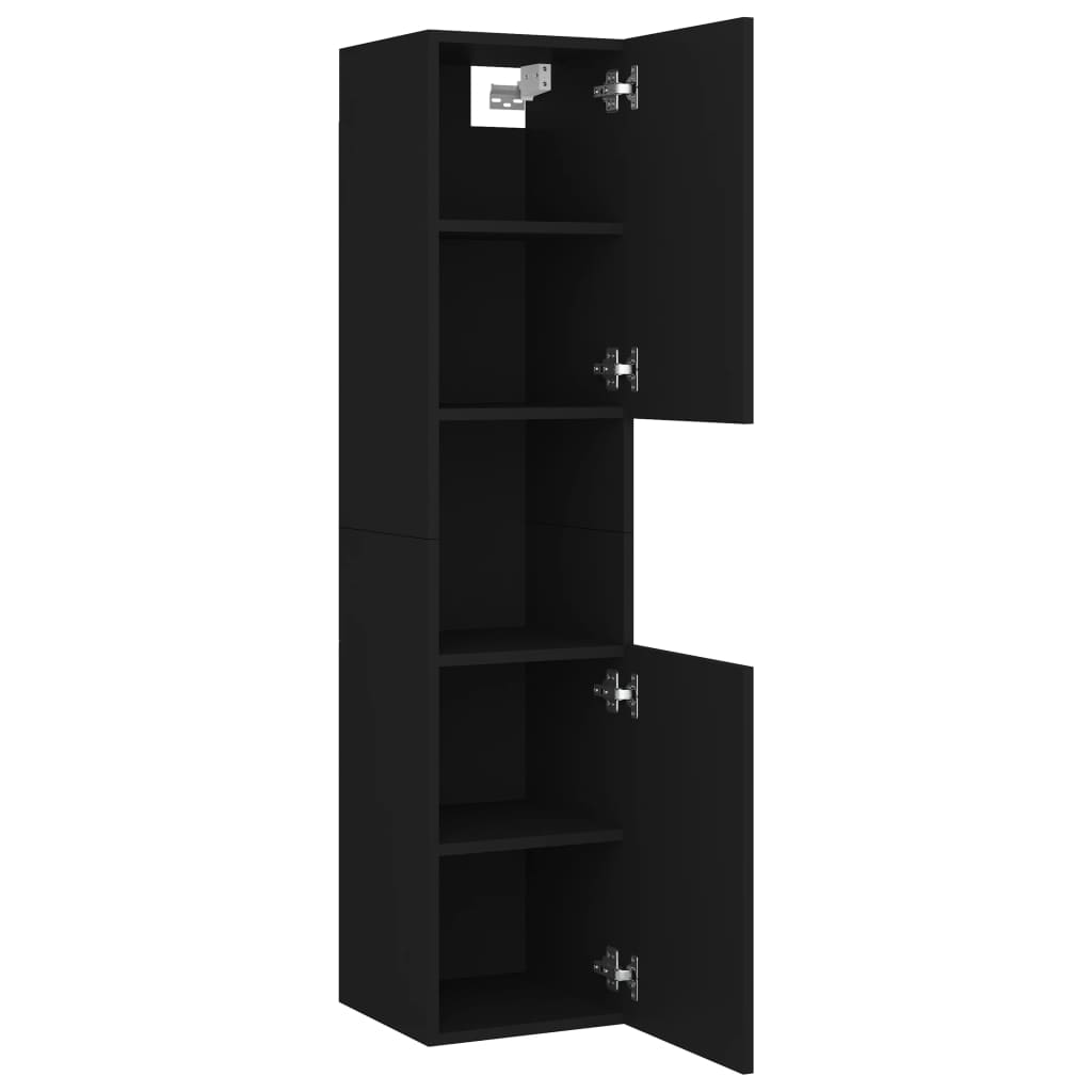 Bathroom Cabinet Black 30x30x130 cm Engineered Wood