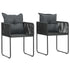 3 Piece Garden Dining Set PVC Rattan Black and Brown