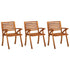 Garden Dining Chairs with Cushions 3 pcs Solid Acacia Wood