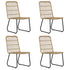 5 Piece Outdoor Dining Set Poly Rattan and Glass