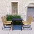 5 Piece Outdoor Dining Set Poly Rattan and Glass