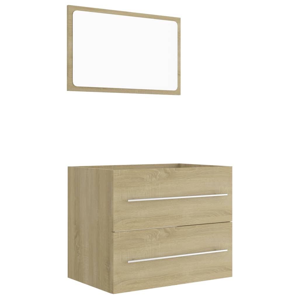 2 Piece Bathroom Furniture Set Sonoma Oak Engineered Wood