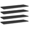 Bookshelf Boards 4 pcs High Gloss Black 60x20x1.5 cm Engineered Wood