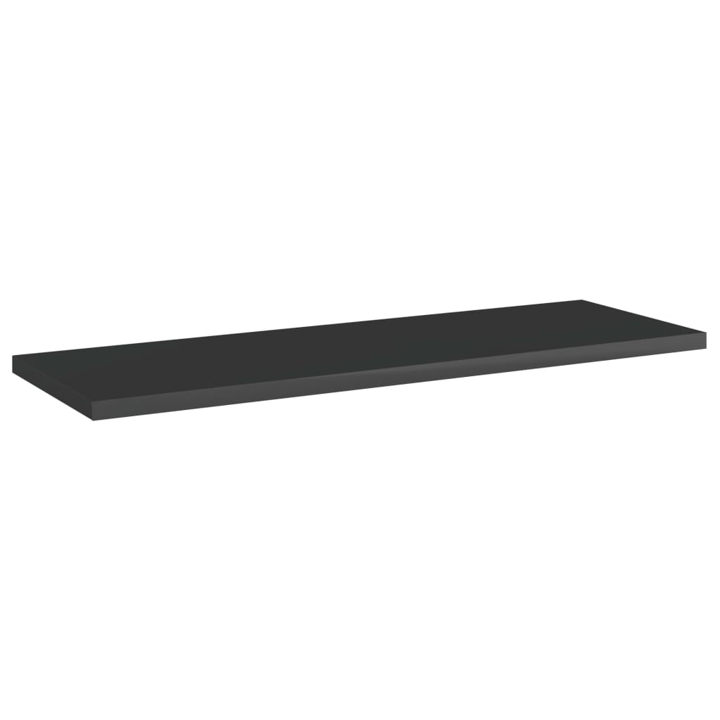 Bookshelf Boards 4 pcs High Gloss Black 60x20x1.5 cm Engineered Wood