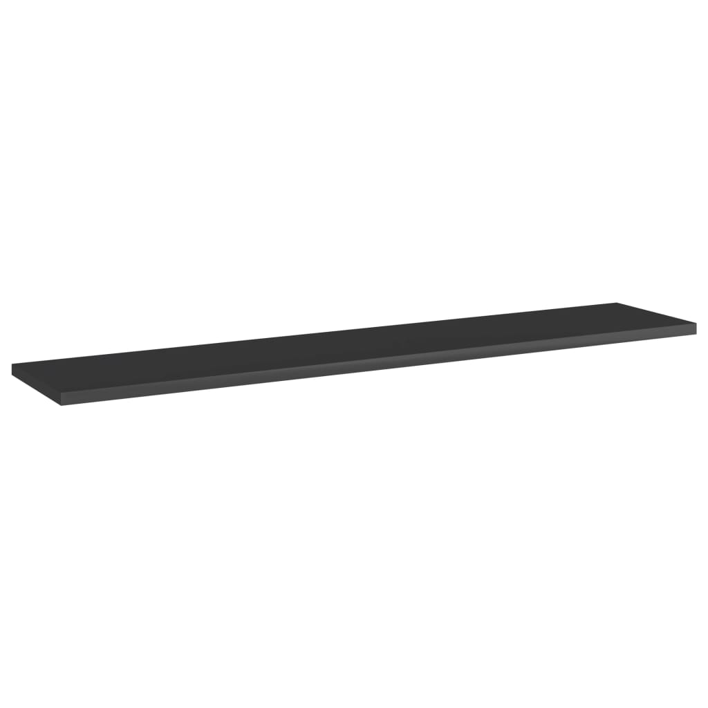 Bookshelf Boards 4 pcs High Gloss Black 100x20x1.5 cm Engineered Wood