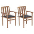 Garden Chairs 2 pcs with Anthracite Cushions Solid Teak Wood