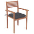 Garden Chairs 4 pcs with Anthracite Cushions Solid Teak Wood