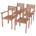 Garden Chairs 4 pcs with Anthracite Cushions Solid Teak Wood