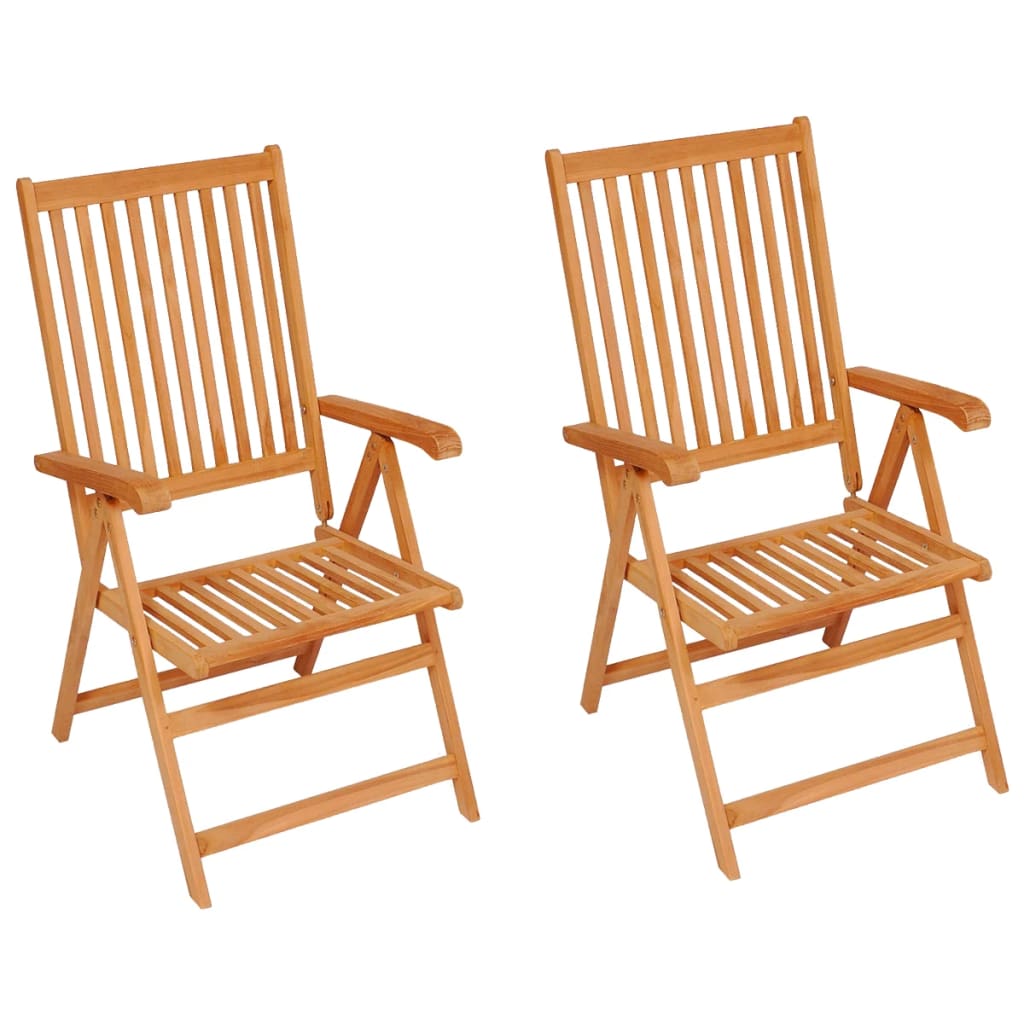 Garden Chairs 2 pcs with Taupe Cushions Solid Teak Wood