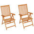 Garden Chairs 2 pcs with Taupe Cushions Solid Teak Wood