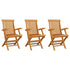 Garden Chairs with Cream White Cushions 3 pcs Solid Teak Wood