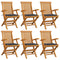 Garden Chairs with Anthracite Cushions 6 pcs Solid Teak Wood