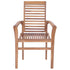 Dining Chairs 2 pcs with Anthracite Cushions Solid Teak Wood