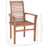 Dining Chairs 2 pcs with Cream Cushions Solid Teak Wood