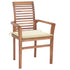 Dining Chairs 2 pcs with Cream Cushions Solid Teak Wood