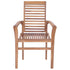 Dining Chairs 2 pcs with Cream Cushions Solid Teak Wood