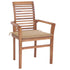 Dining Chairs 4 pcs with Beige Cushions Solid Teak Wood