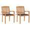 Garden Chairs 2 pcs with Anthracite Cushions Solid Teak Wood