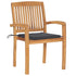 Garden Chairs 2 pcs with Anthracite Cushions Solid Teak Wood