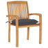 Garden Chairs 2 pcs with Anthracite Cushions Solid Teak Wood