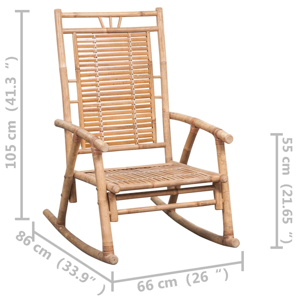 Rocking Chair with cushion Bamboo