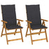 Garden Reclining Chairs 2 pcs with Cushions Solid Acacia Wood