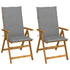 Garden Reclining Chairs 2 pcs with Cushions Solid Acacia Wood