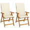 Garden Reclining Chairs 2 pcs with Cushions Solid Acacia Wood