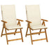 Garden Reclining Chairs 2 pcs with Cushions Solid Acacia Wood