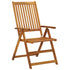 Folding Garden Chairs 3 pcs with Cushions Solid Acacia Wood