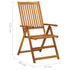 Folding Garden Chairs 3 pcs with Cushions Solid Acacia Wood