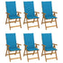 Folding Garden Chairs 6 pcs with Cushions Solid Acacia Wood