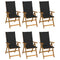 Folding Garden Chairs 6 pcs with Cushions Solid Acacia Wood