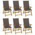 Folding Garden Chairs 6 pcs with Cushions Solid Acacia Wood