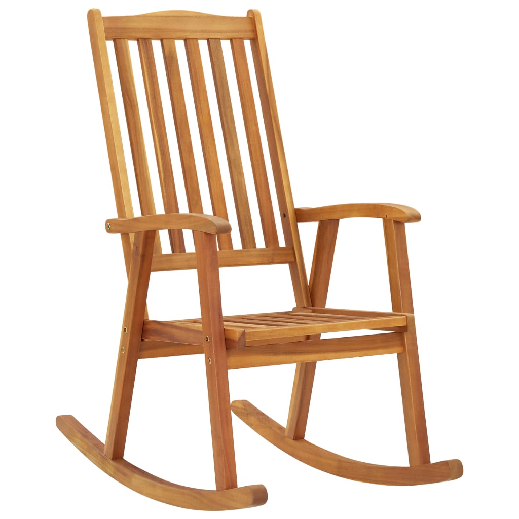 Rocking Chair with Cushions Solid Acacia Wood