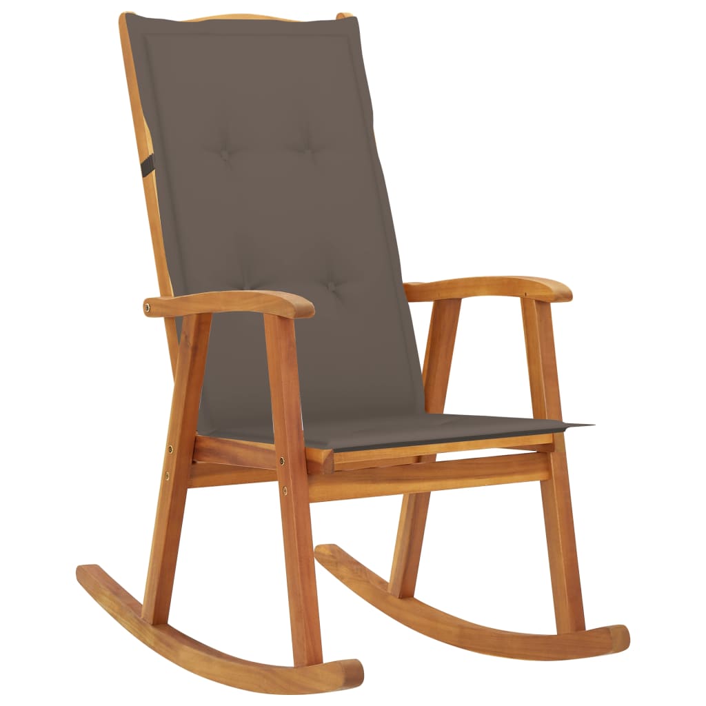 Rocking Chair with Cushions Solid Acacia Wood