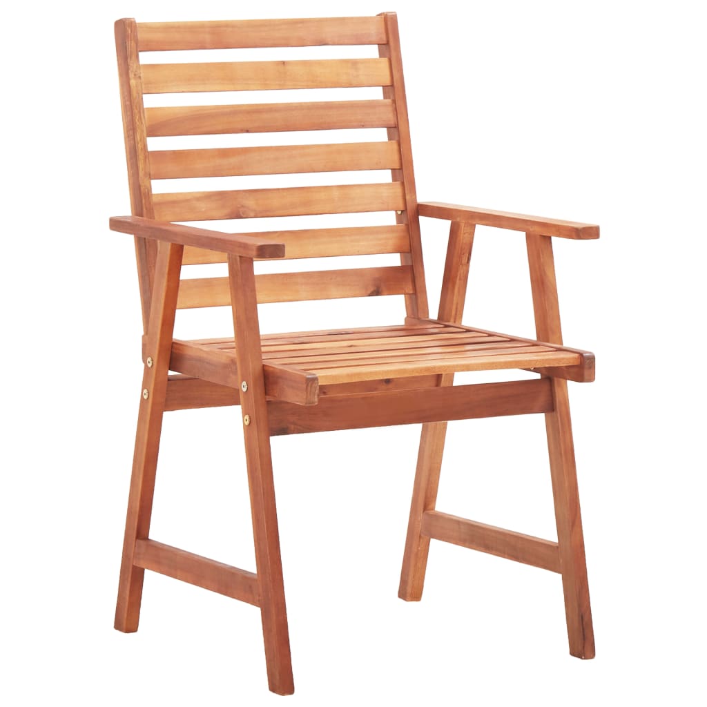 Outdoor Dining Chairs 2 pcs with Cushions Solid Acacia Wood