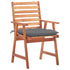 Outdoor Dining Chairs 2 pcs with Cushions Solid Acacia Wood