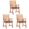 Outdoor Dining Chairs 3 pcs with Cushions Solid Acacia Wood