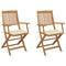 Folding Garden Chairs 2 pcs with Cushions Solid Wood Acacia