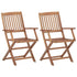 Folding Garden Chairs 2 pcs with Cushions Solid Wood Acacia