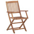 Folding Garden Chairs 4 pcs with Cushions Solid Wood Acacia