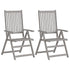 Garden Reclining Chairs 2 pcs with Cushions Solid Wood Acacia