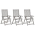 Garden Reclining Chairs 3 pcs with Cushions Solid Acacia Wood